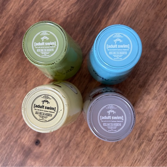 2019 Rick And Morty 2oz Mini-Glass Glassware Set 4 Shot Glasses Adult Swim READ - Picture 6 of 6